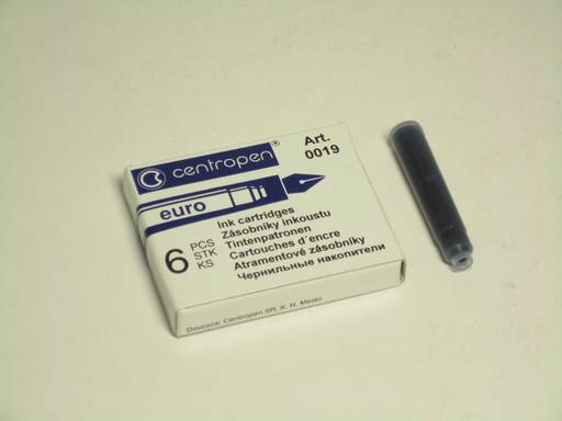 Цена за 2 шт. Картриджи для перьевой ручки синие, набор из 6шт. (Centropen, 0019/0601)