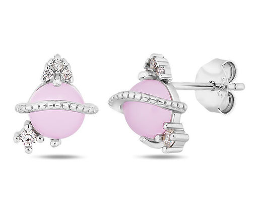 Серьги, розовый кварц, Z-23805