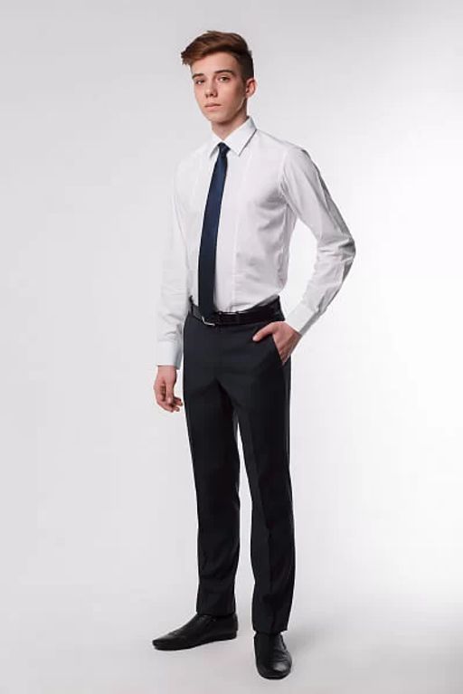 Брюки для мальчика, полуприлегающий (синий) БД-133 - Бостон фото 3