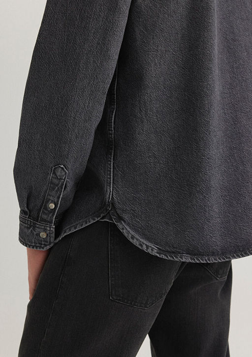 Jayden Classic Denim Antrasit Jean Gomlek - Mavi фото 7