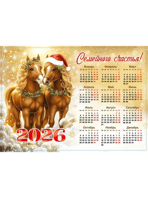 Цена за 10 шт. Календарь 2026 «Семейного счастья»