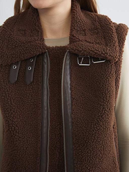 G?mlek Yaka Kad?n Pel?? Yelek