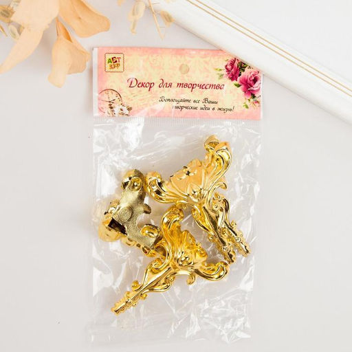 Цена за 8 шт. Уголок (ножка) для шкатулки «Фигурная», 6.2×4 см