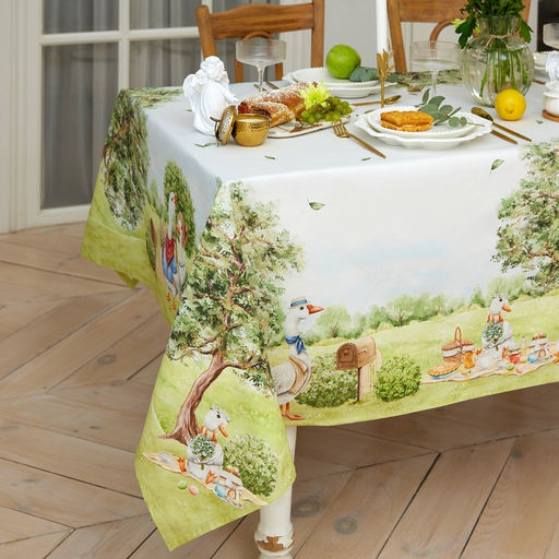 Скатерть «Этель» Family picnic, 150×180 см ±3 см, с ВГМО, 100% хлопок, саржа 190 г/м²