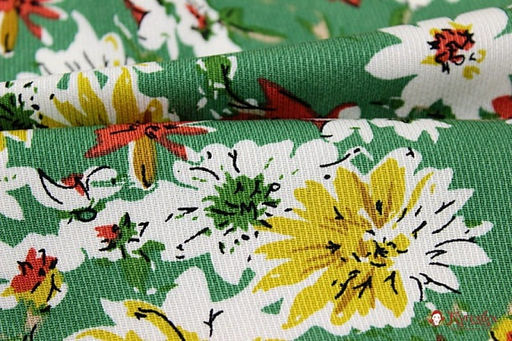 Плательная вискоза Июльские краски цв.темно-зеленый, ш.1.46м, вискоза-100%, 145гр/м.кв - Купава фото 2