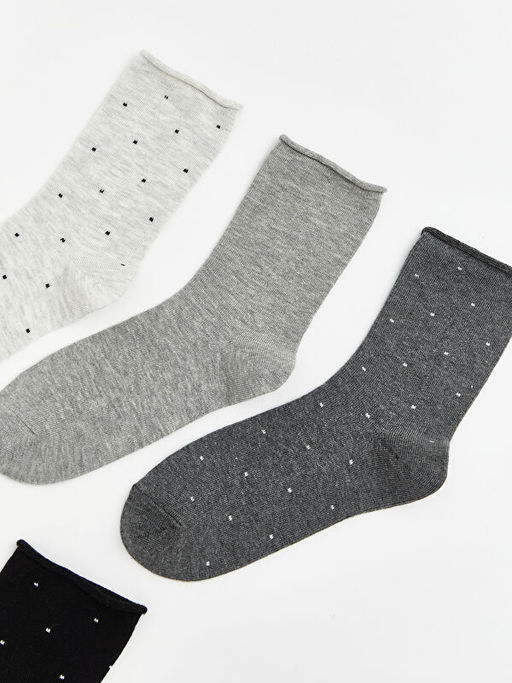 Puantiyeli Kad?n Soket ?orap 5li