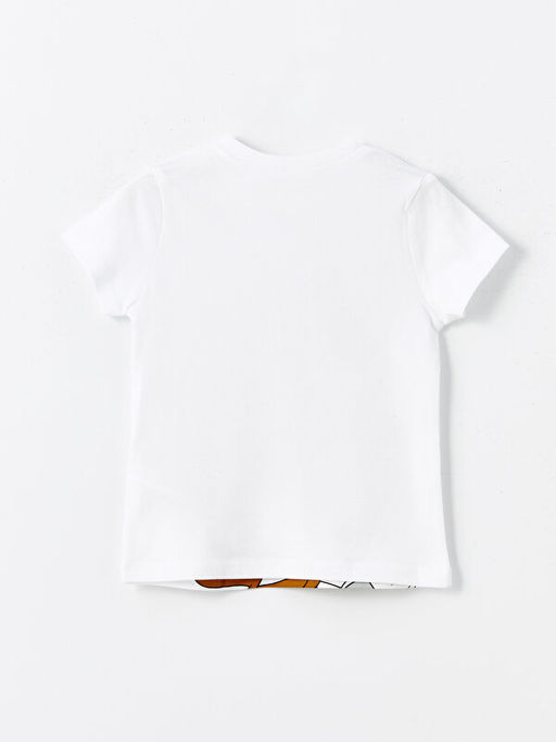 Bisiklet Yaka K?sa Kollu Tazmanya Canavar? Bask?l? Erkek Bebek Ti??rt - Waikiki фото 2