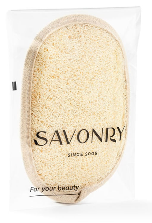 Мочалка-овал SAVONRY (натуральная люфа 12*16 см)  фото 5
