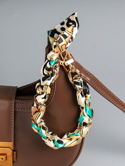 Брелок на 2 карабинах "Платок и цепочка" голубой 20х10х1,7 см