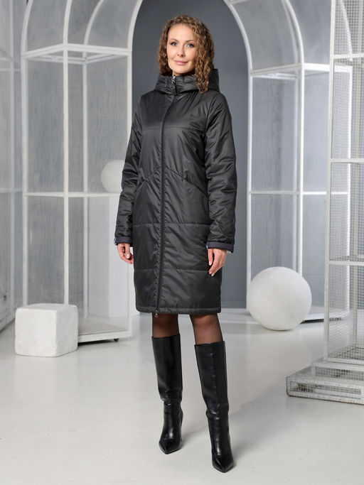 25108 Плащ утепл. черный - Dizzyway фото 2