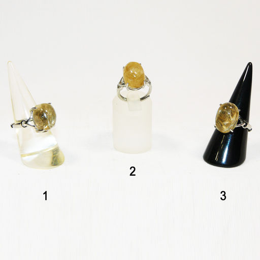 Кольцо из волосатика (волосы Венеры) в мельхиоре - Сувенир-камни фото 2