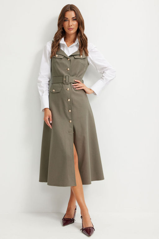 Сарафан LYUSHe 4147-Р хаки  фото 2