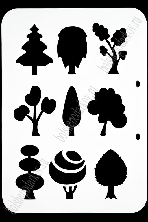 Трафарет "Деревья" ДТ-рс-03 (22*31 см)