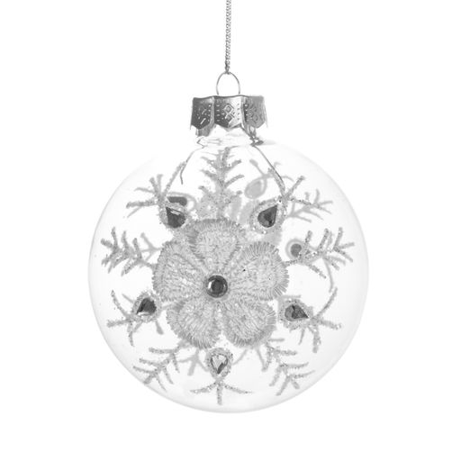Украшение новогоднее Шар "Кружева" (блок 12), D 8 см, L8 W8 H8 см, 4в.