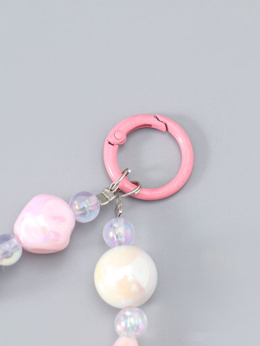 Брелок на карабине "Тюльпаны и звёзды" розово-перламутровый 11х4х1,5 см