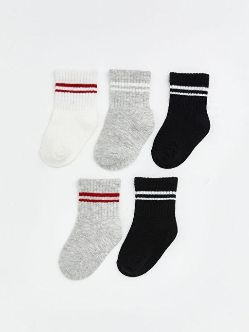 ?izgili Erkek Bebek Soket ?orap 5li