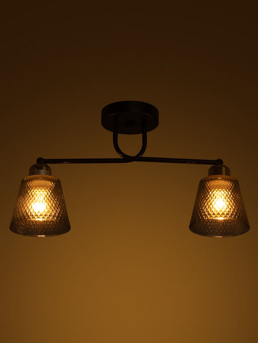 Люстра 12197/2, 2хE27, 40 Вт, чёрный/серый