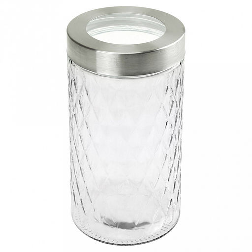 Банка стеклянная с винтовой крышкой "Новгород" 1,75л, д11см h21,7см, комбинированная крышка, д/горла - 9,5см, д/основания - 10,5см (Китай)