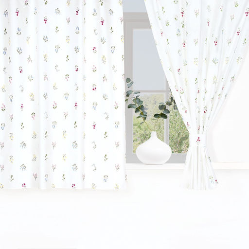 Шторы для кухни Этель «Цветочек», 150×150 см - 2 шт., саржа 190 г/м², 100% хлопок