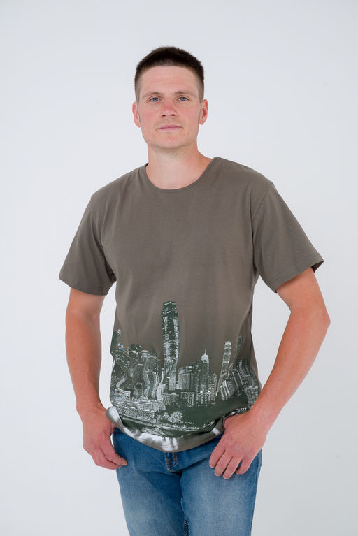 Футболка из кулирки унисекс Город хаки - Амадэль фото 2