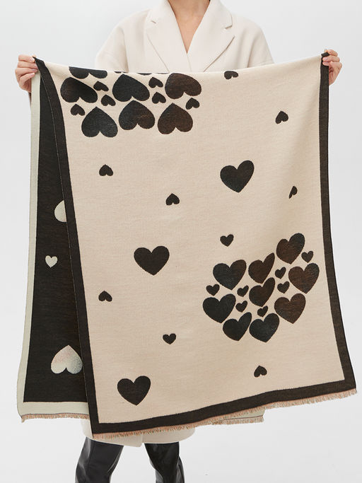 в составе ШЕРСТЬ и КАШЕМИР Большой, мягкий, теплый двусторонний палантин - Tantino фото 2