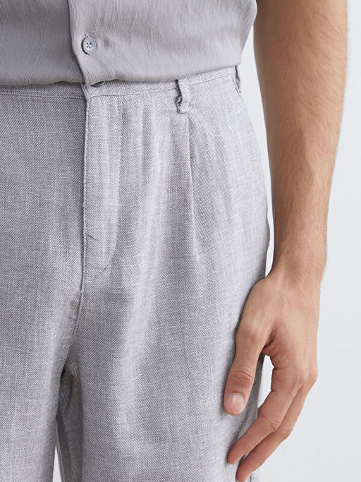 Standart Kal?p Keten Kar???ml? Erkek ?ort