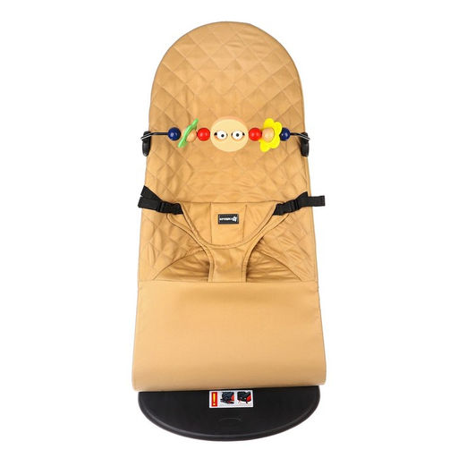 Шезлонг детский, кресло - качалка с игрушками для новорождённых Крошка Я, цвет бежевый  фото 5