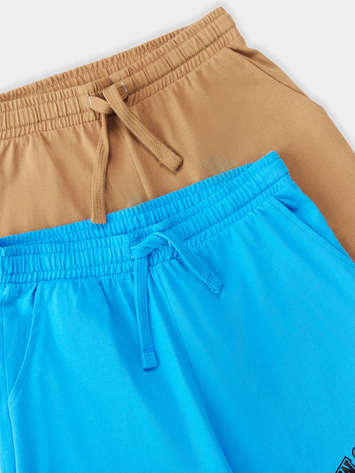 Шорты для мальчиков мультипак 2 (шт.) в лазурно-голубом и песочном цвете с печатью - Mark formelle фото 9