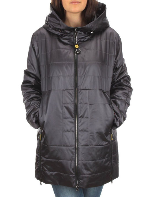 BM-1058 DK. GRAY Куртка демисезонная женская АЛИСА (100 гр. синтепон) - Фабричный китай фото 2