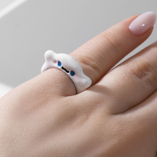 Кольцо Монстрик милые глаза цвет белый в серебре, безразмерное - Qf фото 2