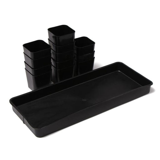 Набор для рассады: стаканы по 300 мл (12 шт.), поддон 45×18 см, МИКС, Greengo