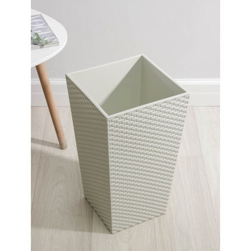 Кашпо для цветов со вставкой «Ротанг», 21 л (11.2 л), белое