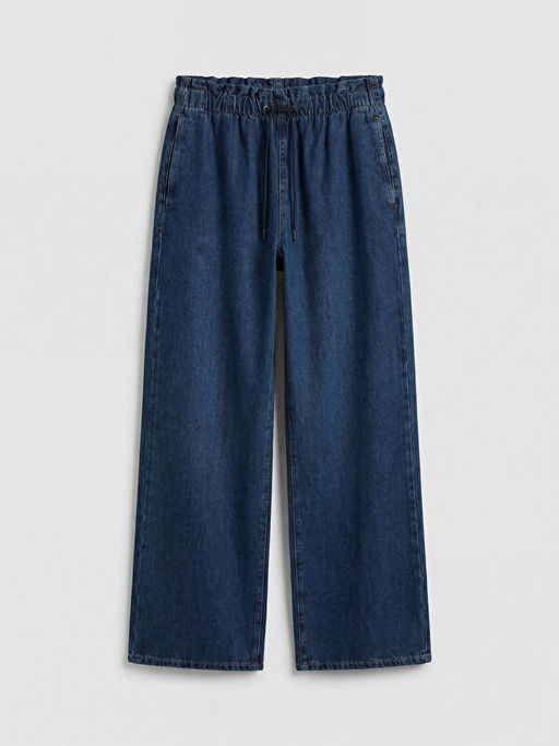 Beli Lastikli Wideleg Kad?n Jean Pantolon