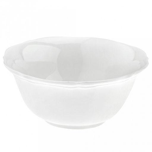 "Совершенство" Салатник фарфоровый 380мл, д14х6,1см, белый, рельефный декор, волнистый край (Китай)