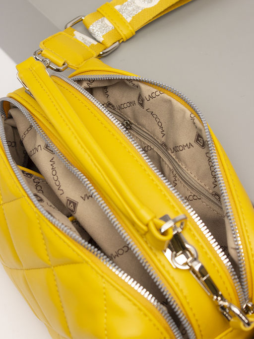 LACCOMA сумка Кристи-Ф826-желтый эко кожа хлопок фото 8