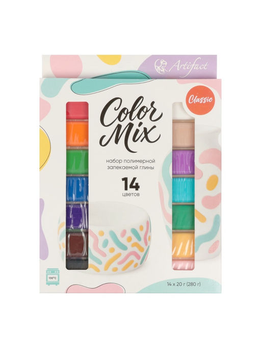 Набор полимерной глины Color Mix, 14 цветов classic