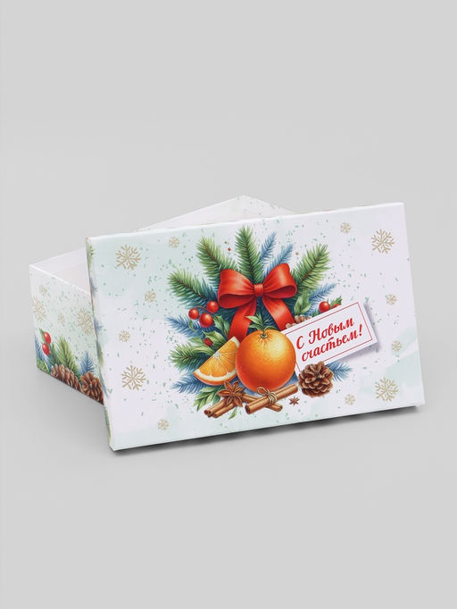 Коробки подарочные новогодние набор 10 в 1 «Мандариновое счастье», 32.5×20×12.5 - 12×7×4 см