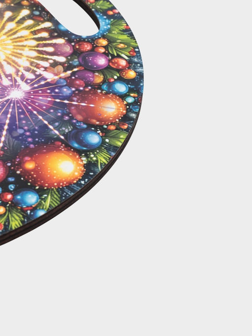 Доска разделочная сувенирная Дарим Красиво «Символ года. С новым годом», d=25.5 см, дерево, разноцветная