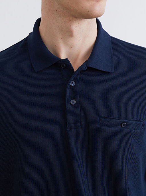 Polo Yaka Uzun Kollu Erkek Sweatshirt