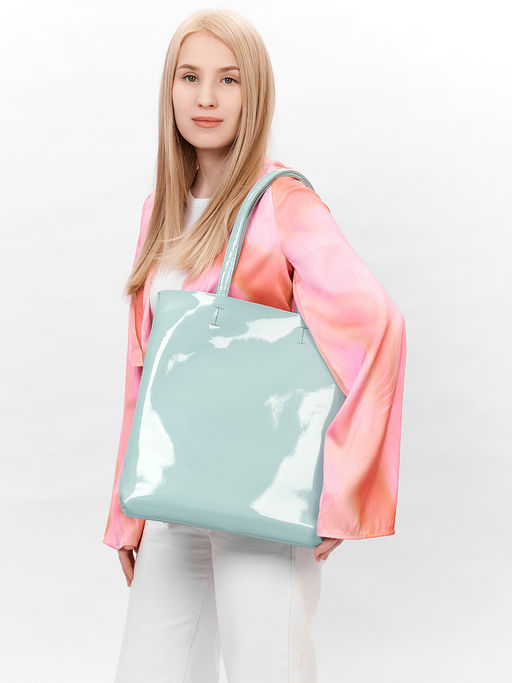 LACCOMA сумка P5566-голубой натуральная кожа полиэстер  фото 3