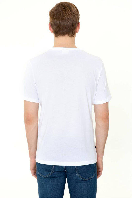 Мужская белая футболка с круглым вырезом Basic - U.s. polo assn фото 12