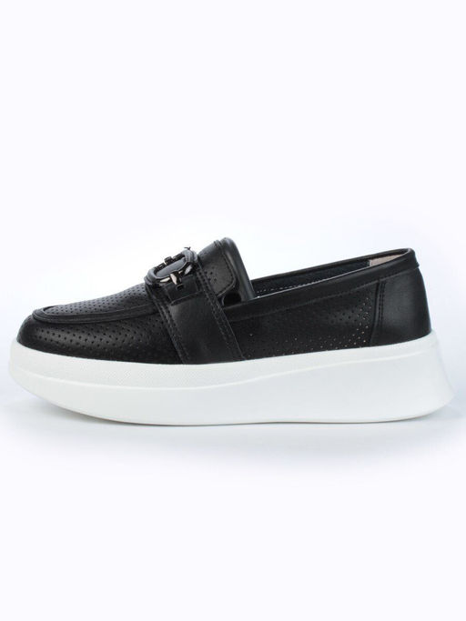 03-PDD169-6 BLACK/WHITE Полуботинки женские (натуральная кожа) - Фабричный китай фото 6