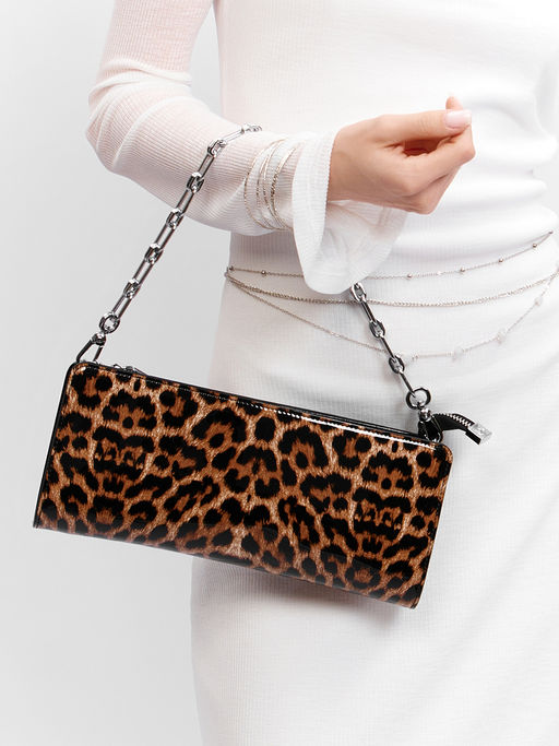 LACCOMA клатч Y2216-леопард лак натуральная кожа полиэстер фото 9