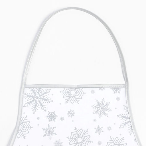 Кухонный набор Доляна. Снежинки: серебро, прихватка 17?17 см, варежка 26?16 см, фартук 70?80 см, 100% п/э