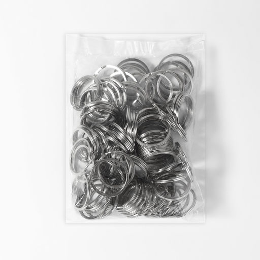 Кольцо для брелока d30мм набор 100 шт плоское металл серебряный