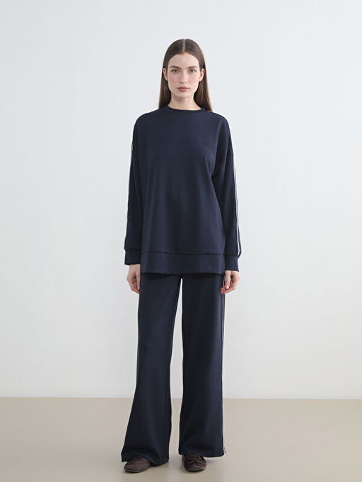 Bisiklet Yaka Oversize Kad?n Sweatshirt Tunik