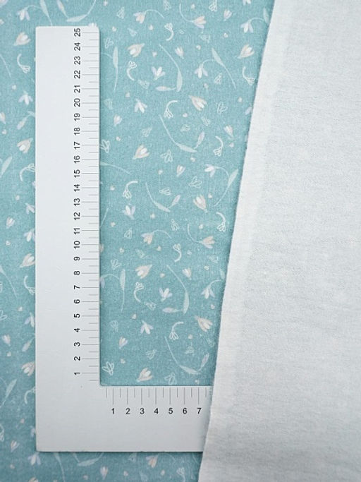 Фланель Подснежники цв.св.бирюзово-мятный, ш.0.95м, хлопок-100%, 180гр/м.кв - Купава фото 3