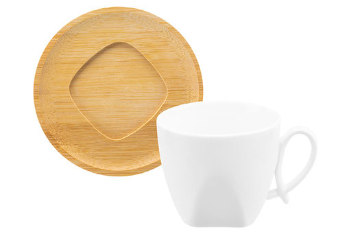 Чашка для капучино и кофе латте 280 мл 12*9*7,5 см Айсберг + дер. подставка - Elan gallery фото 23