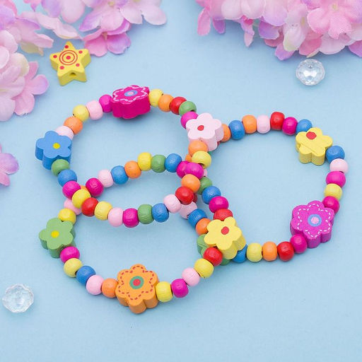 Цена за 6 шт. Браслет детский «Выбражулька» цветы радужные, МИКС