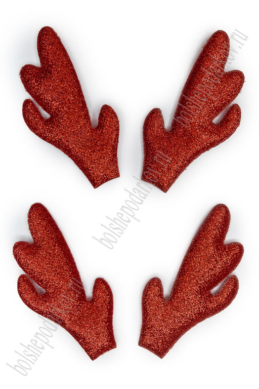 Патч "Рожки №2" 4,5*8,5 см (5 пар) SF-5711, красный